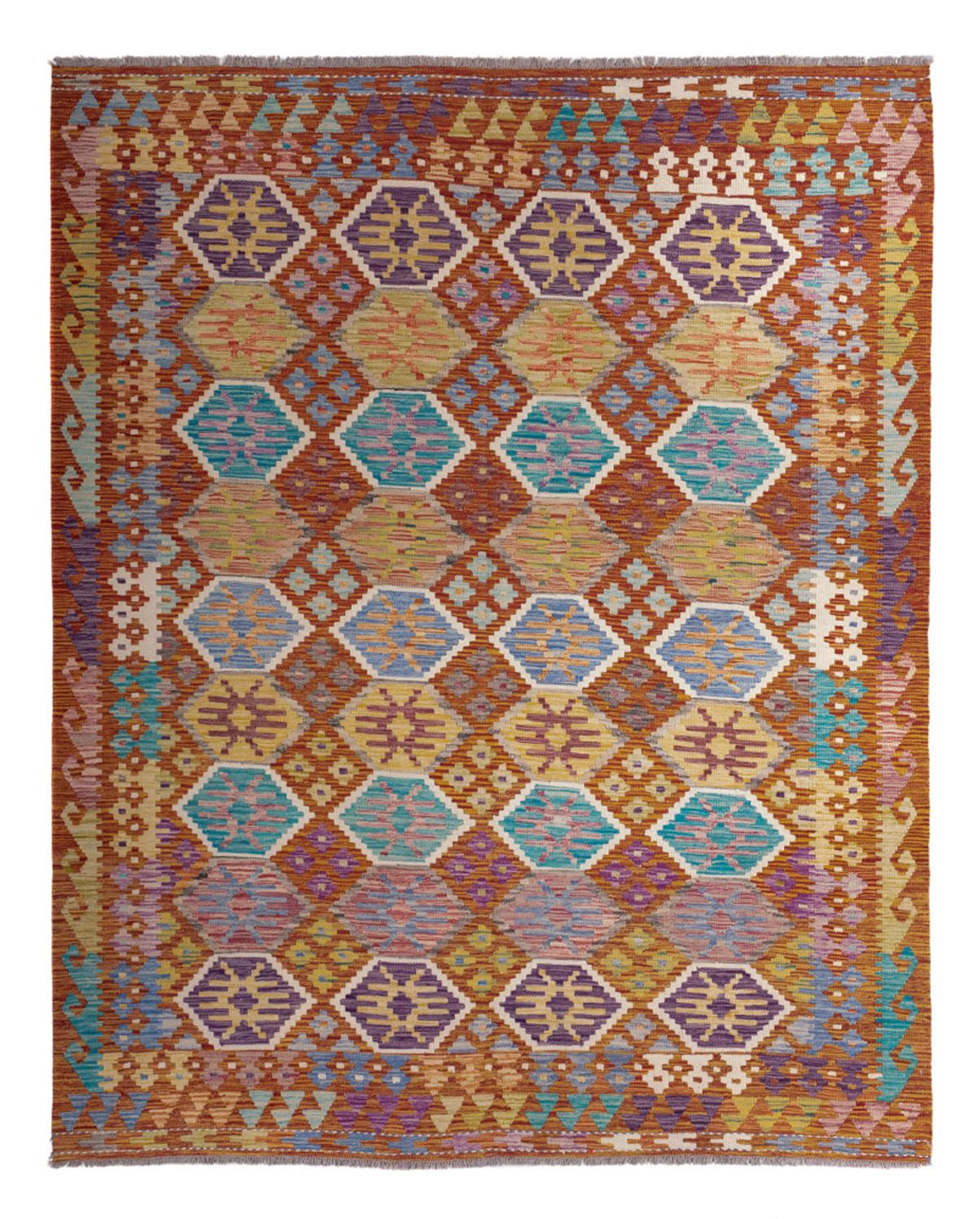 Kelim Carpet - Splash - 247 x 201 cm - flerfärgad