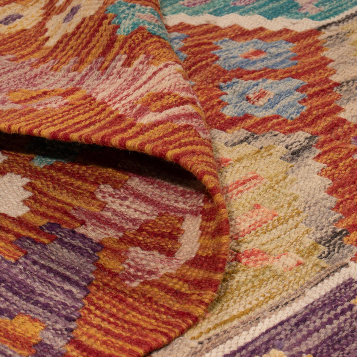 Kelim Carpet - Splash - 247 x 201 cm - flerfärgad