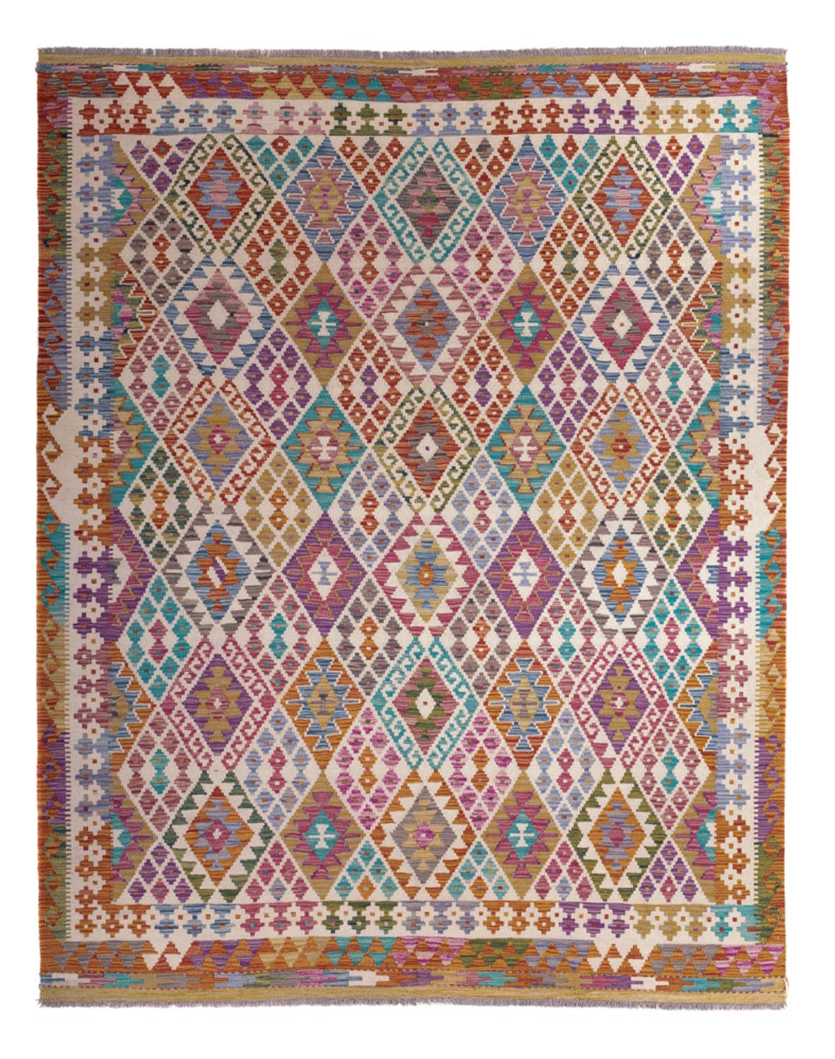 Kelim Carpet - Splash - 246 x 204 cm - flerfärgad
