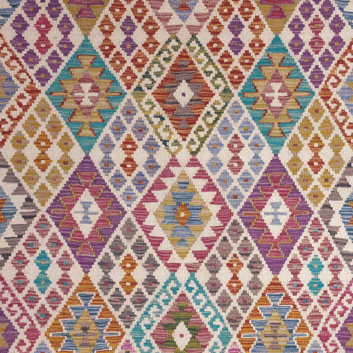 Kelim Carpet - Splash - 246 x 204 cm - flerfärgad