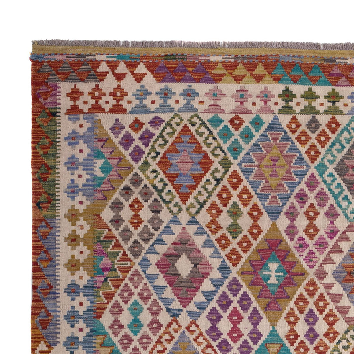 Kelim Carpet - Splash - 246 x 204 cm - flerfärgad