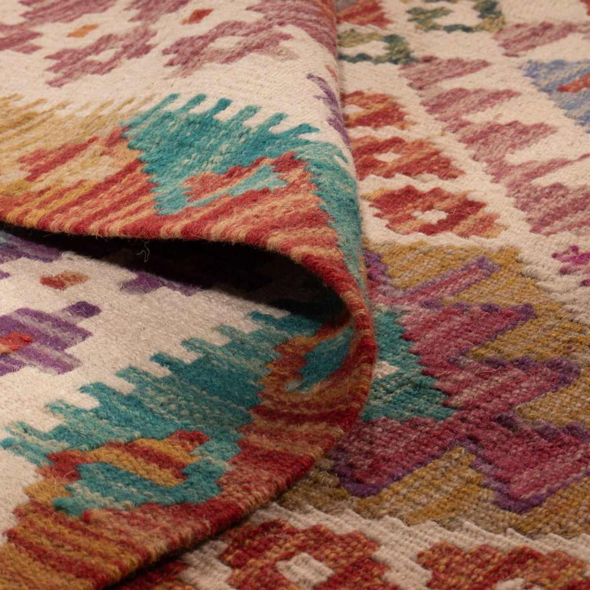 Kelim Carpet - Splash - 246 x 204 cm - flerfärgad