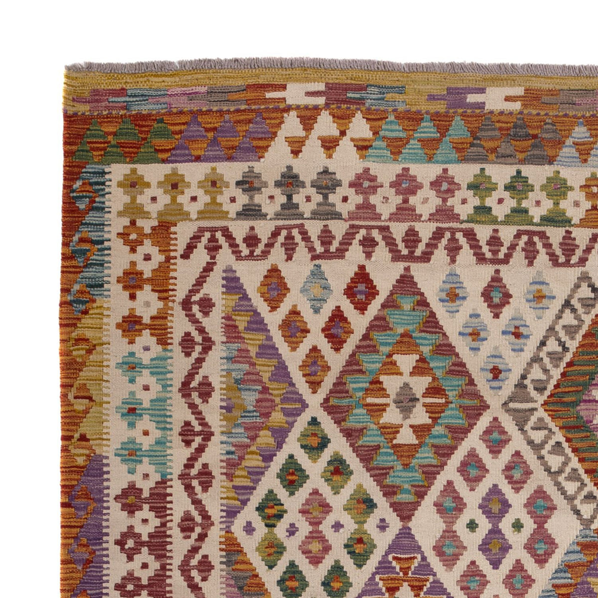 Kelim Carpet - Splash - 243 x 201 cm - flerfärgad