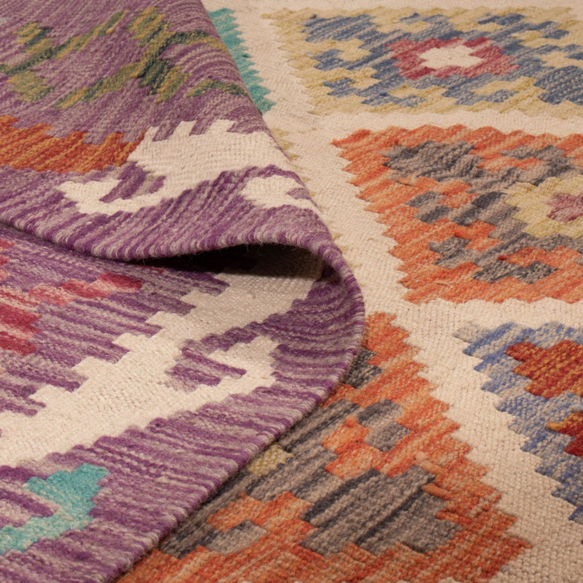 Kelim Carpet - Splash - 246 x 206 cm - flerfärgad