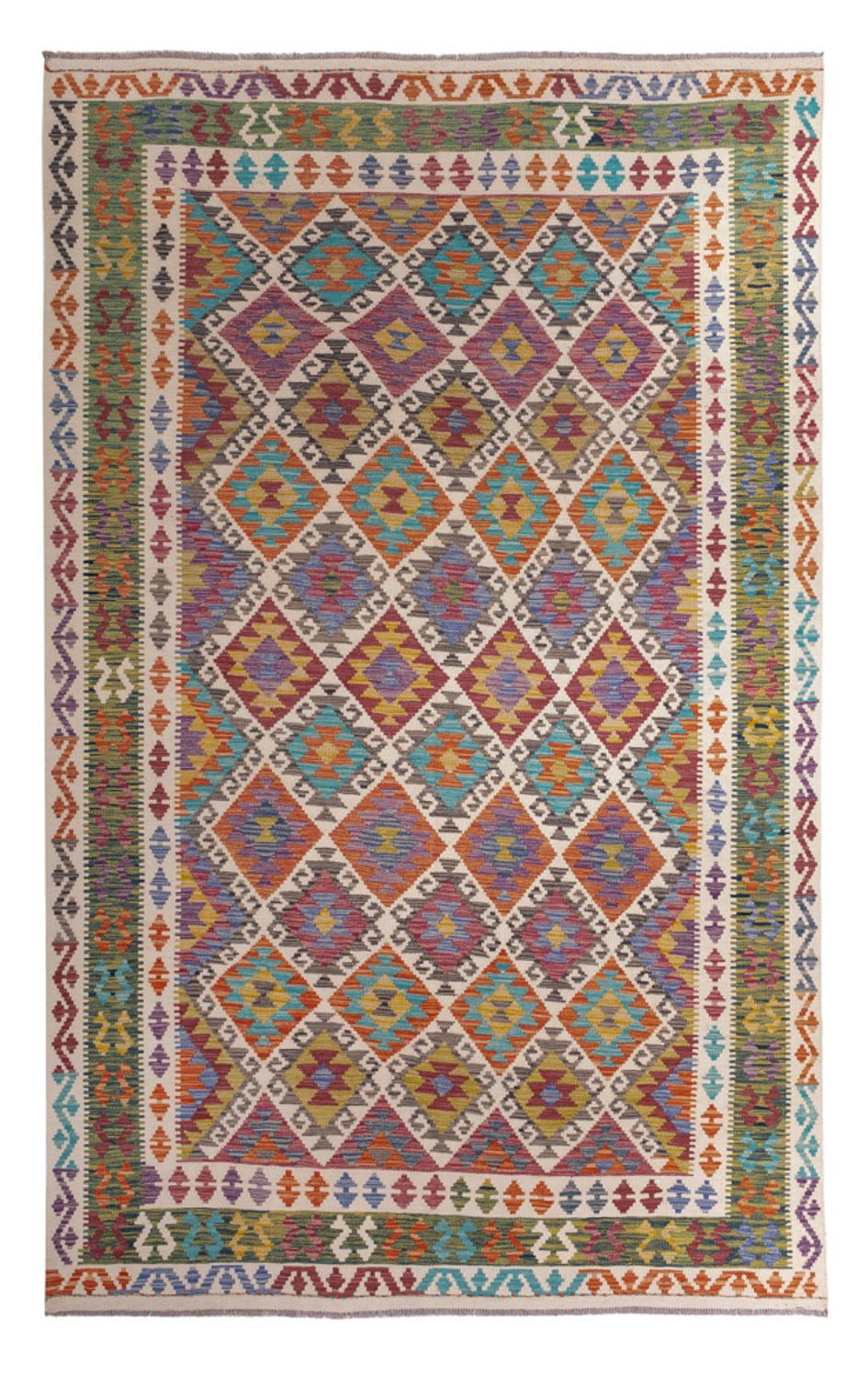 Kelim Carpet - Splash - 305 x 196 cm - flerfärgad