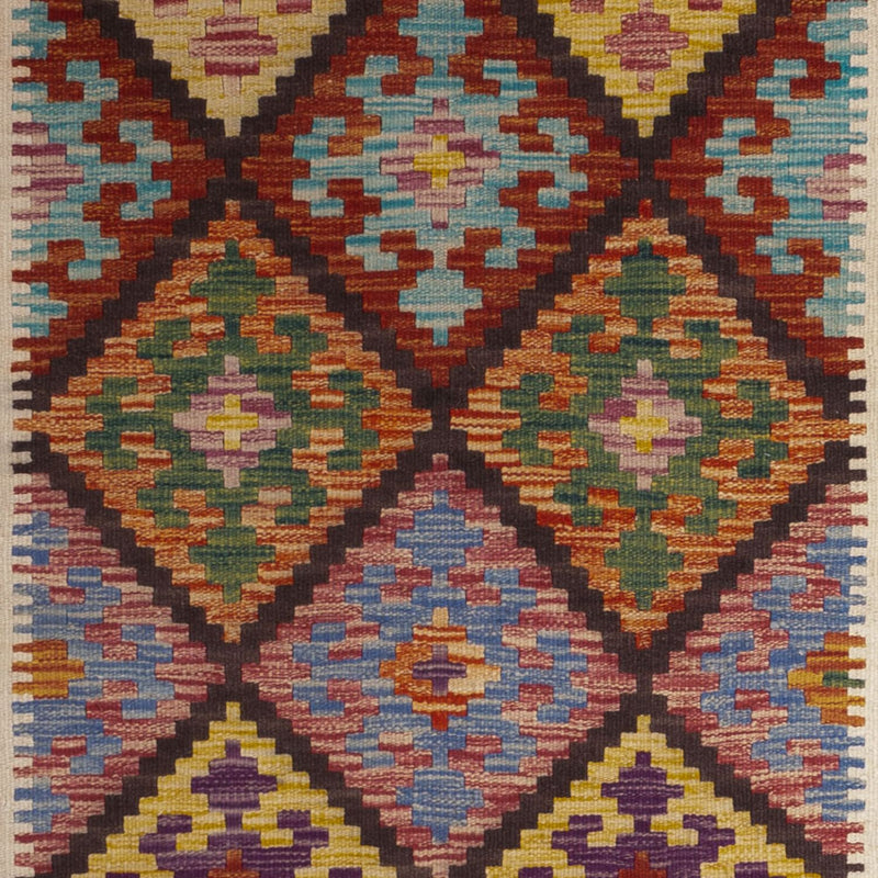 Runner Kelim Carpet - Splash - 199 x 101 cm - flerfärgad