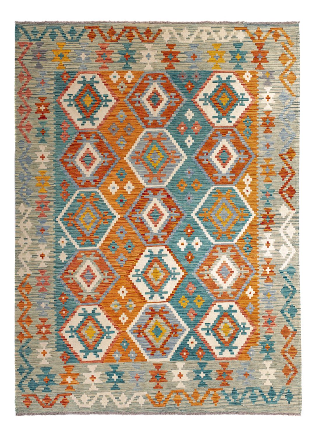 Kelim Carpet - Splash - 248 x 178 cm - flerfärgad