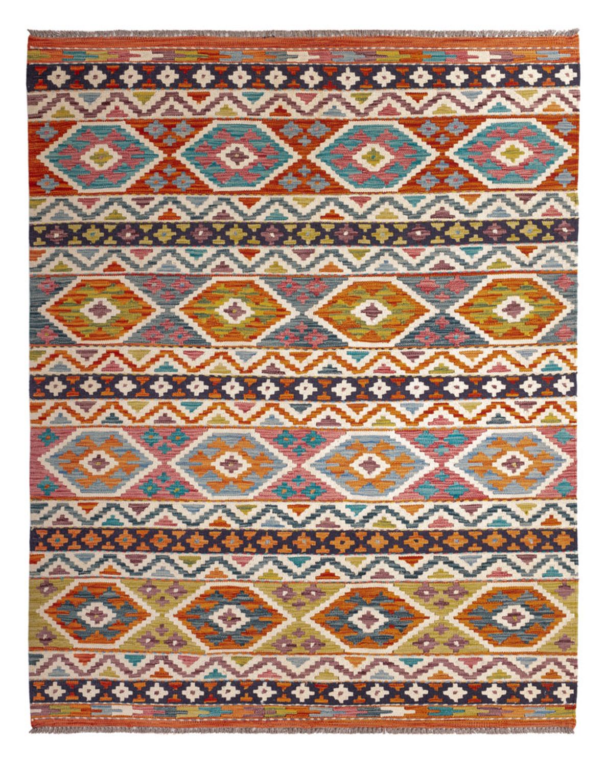 Kelim Carpet - Splash - 197 x 154 cm - flerfärgad