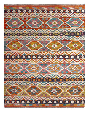 Kelim Carpet - Splash - 197 x 154 cm - flerfärgad