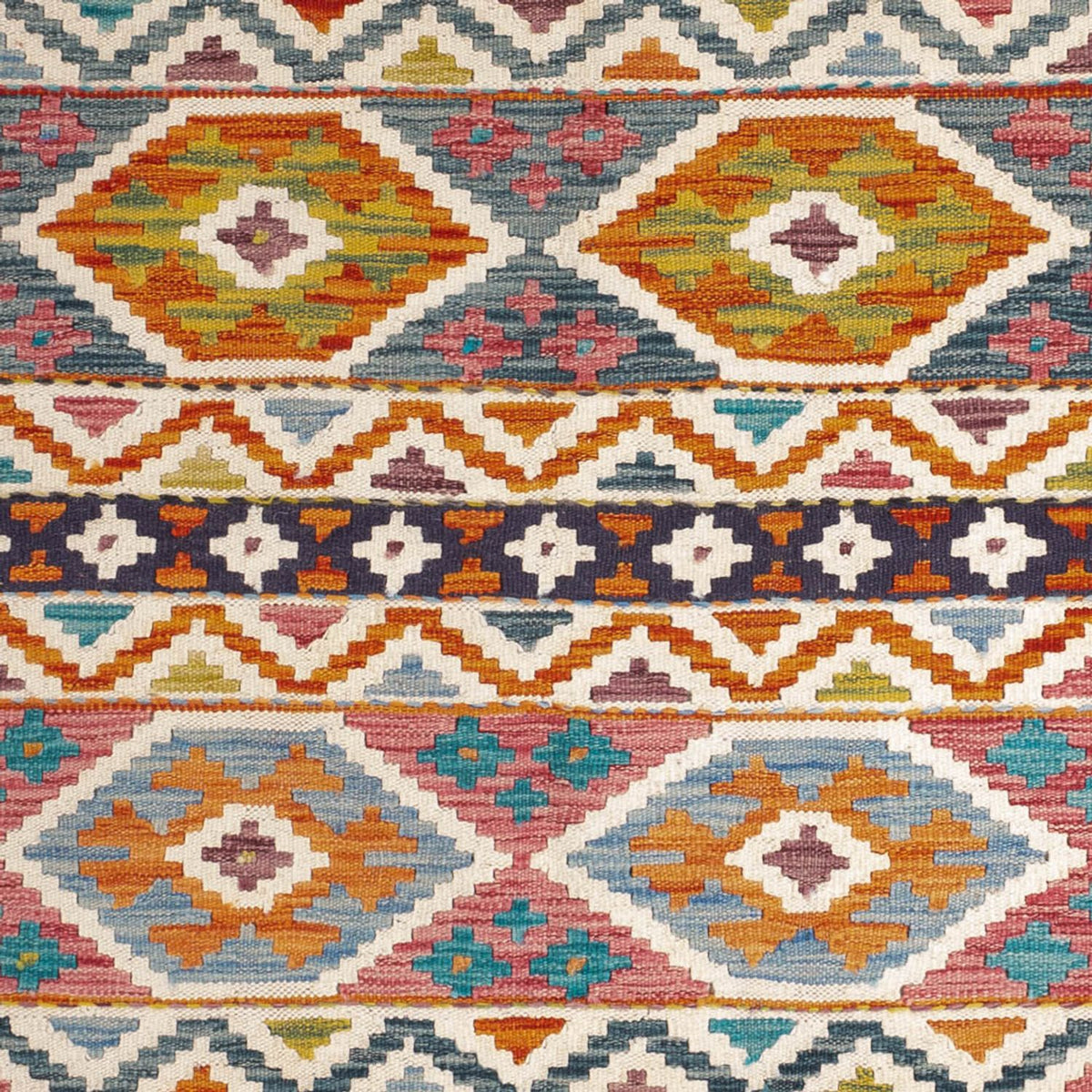 Kelim Carpet - Splash - 197 x 154 cm - flerfärgad