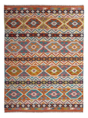 Kelim Carpet - Splash - 198 x 152 cm - flerfärgad