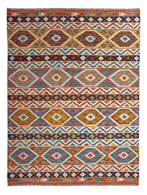 Kelim Carpet - Splash - 198 x 152 cm - flerfärgad