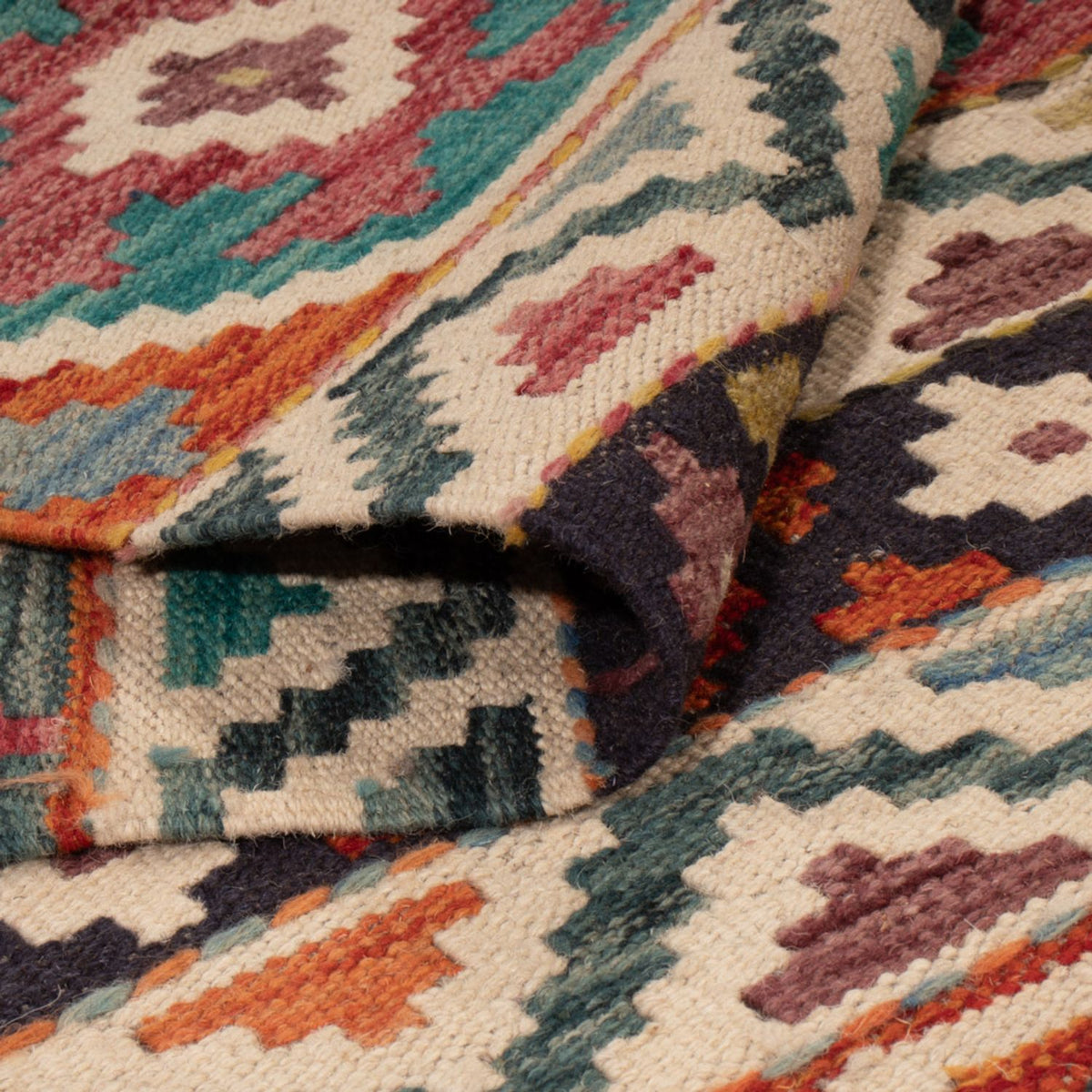 Kelim Carpet - Splash - 198 x 152 cm - flerfärgad