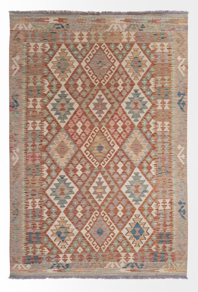 Kelim Carpet - Splash - 193 x 137 cm - flerfärgad