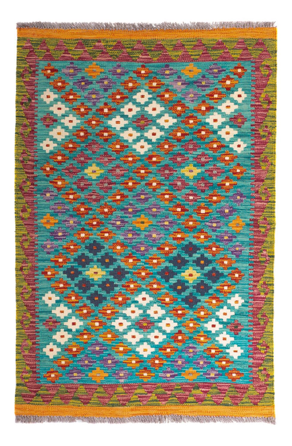 Kelim Carpet - Splash - 131 x 92 cm - flerfärgad