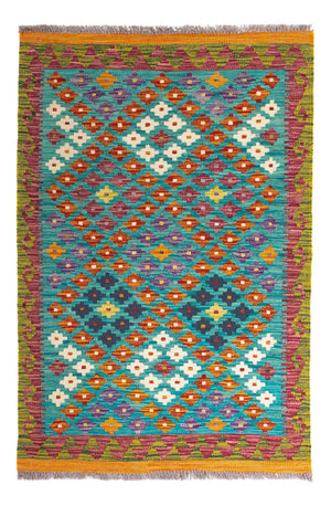 Kelim Carpet - Splash - 131 x 92 cm - flerfärgad
