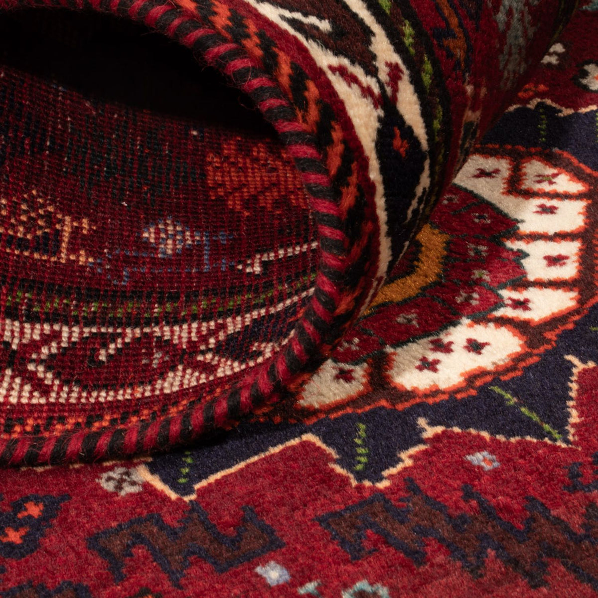 Persisk matta - Nomadic - 143 x 77 cm - mörkröd