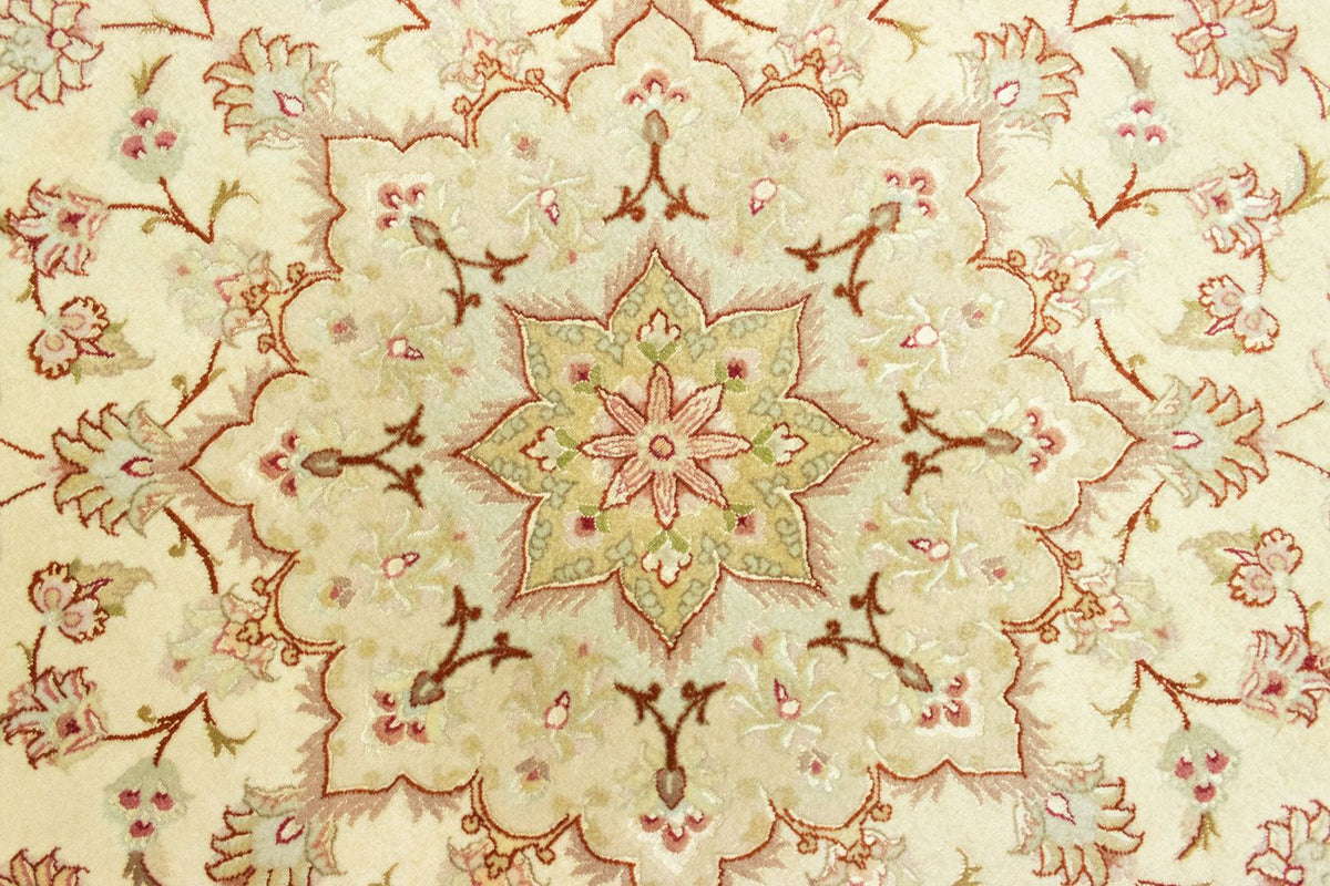 Persisk matta - Tabriz - Premium runt  - 148 x 148 cm - beige