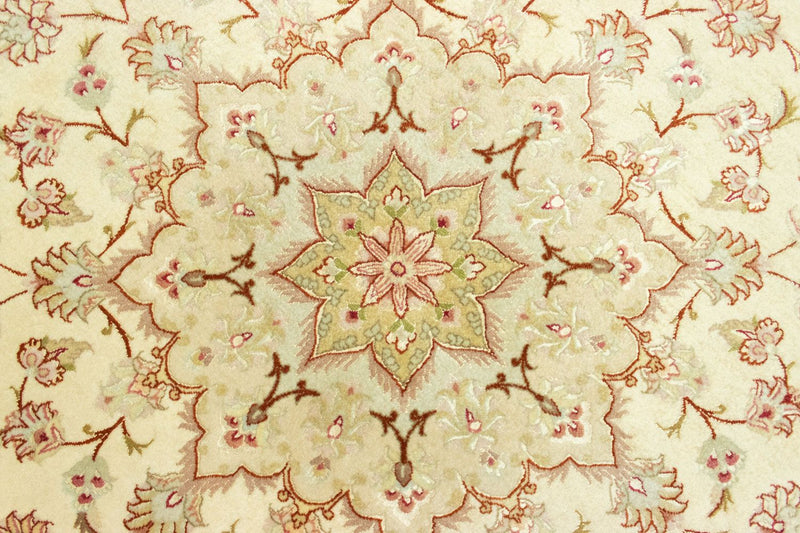 Persisk matta - Tabriz - Premium runt  - 148 x 148 cm - beige