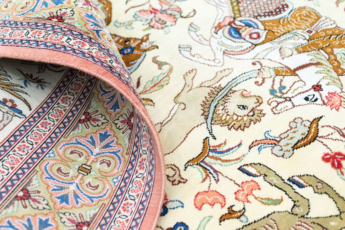 Silk Carpet - Ghom Silk - Premium - 121 x 77 cm - beige