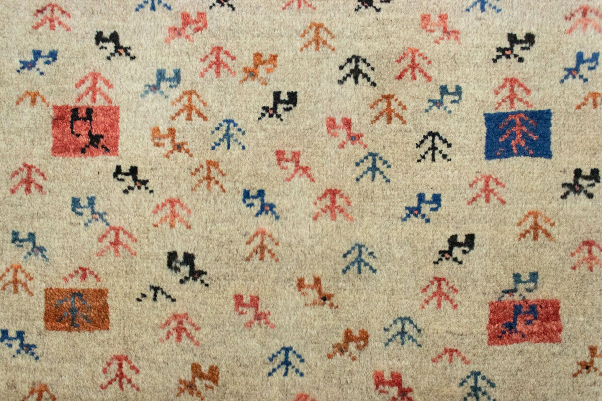 Gabbeh-matta - persisk - 128 x 73 cm - beige