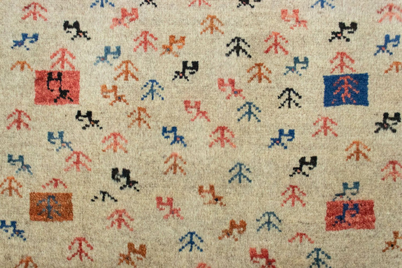 Gabbeh-matta - persisk - 128 x 73 cm - beige