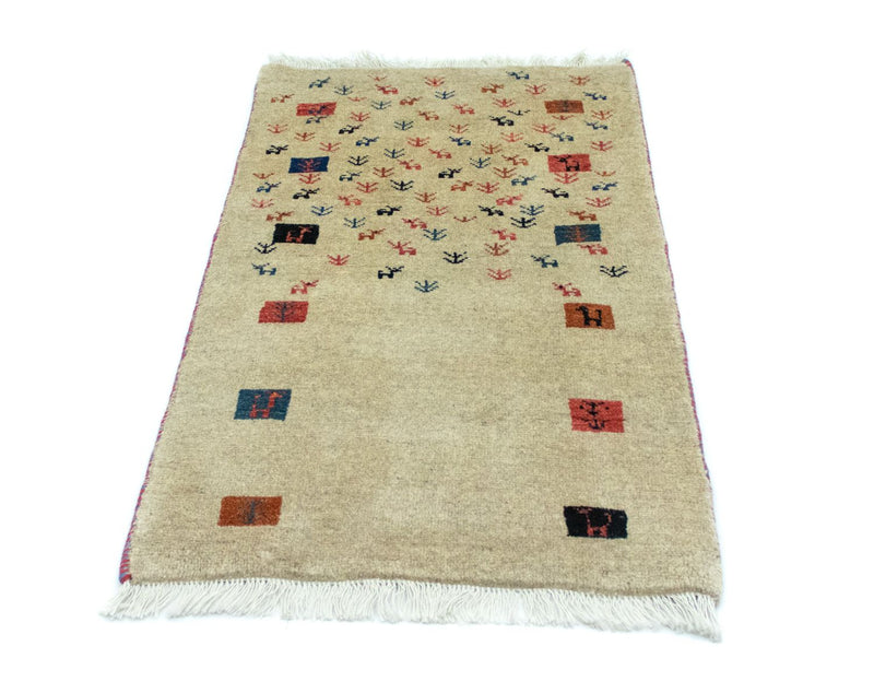 Gabbeh-matta - persisk - 128 x 73 cm - beige