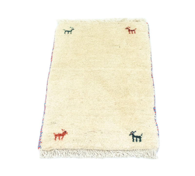 Gabbeh-matta - persisk - 60 x 40 cm - beige