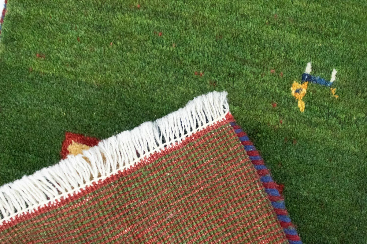 Gabbeh-matta - persisk - 60 x 40 cm - grön