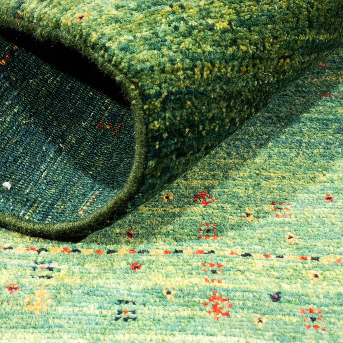 Gabbeh-matta - Loribaft Persian - 139 x 99 cm - grön