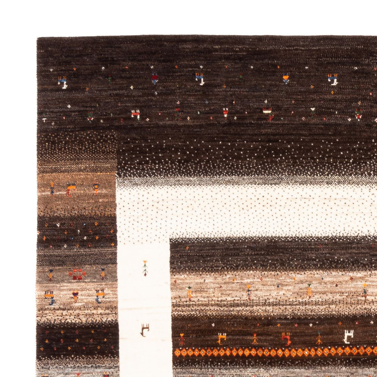 Gabbeh-matta - Loribaft Persian - Kungliga kvadrat  - 198 x 212 cm - natur