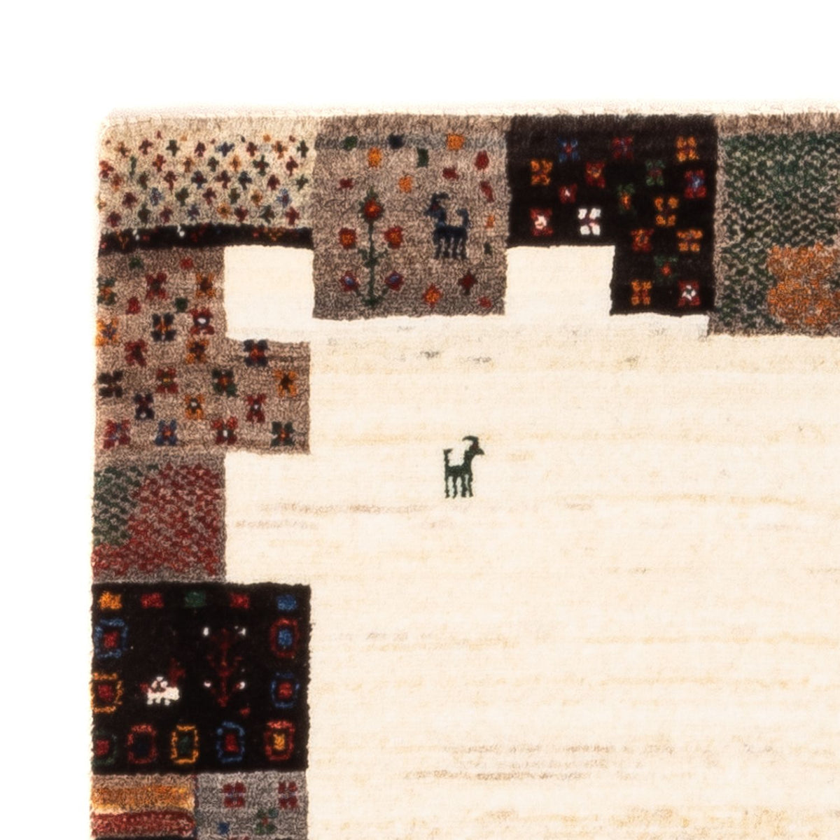 Gabbeh-matta - Loribaft Persian - Kungliga - 125 x 90 cm - grädde