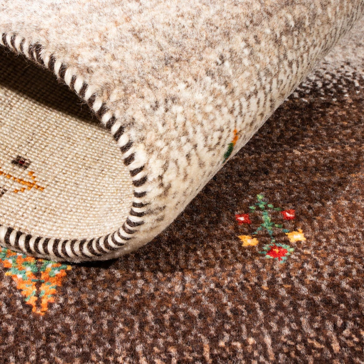 Gabbeh-matta - Loribaft Persian - Kungliga - 126 x 84 cm - grått