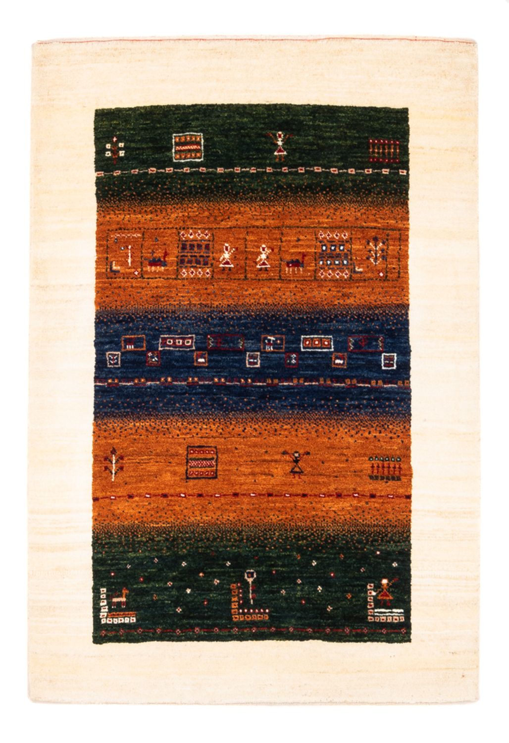 Gabbeh-matta - Loribaft Persian - Kungliga - 129 x 88 cm - flerfärgad