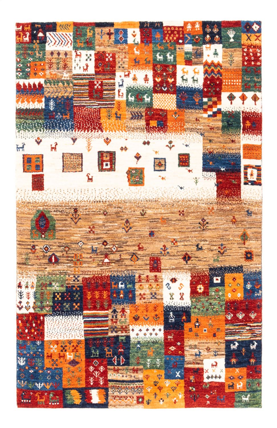 Gabbeh-matta - Loribaft Persian - Kungliga - 153 x 100 cm - flerfärgad