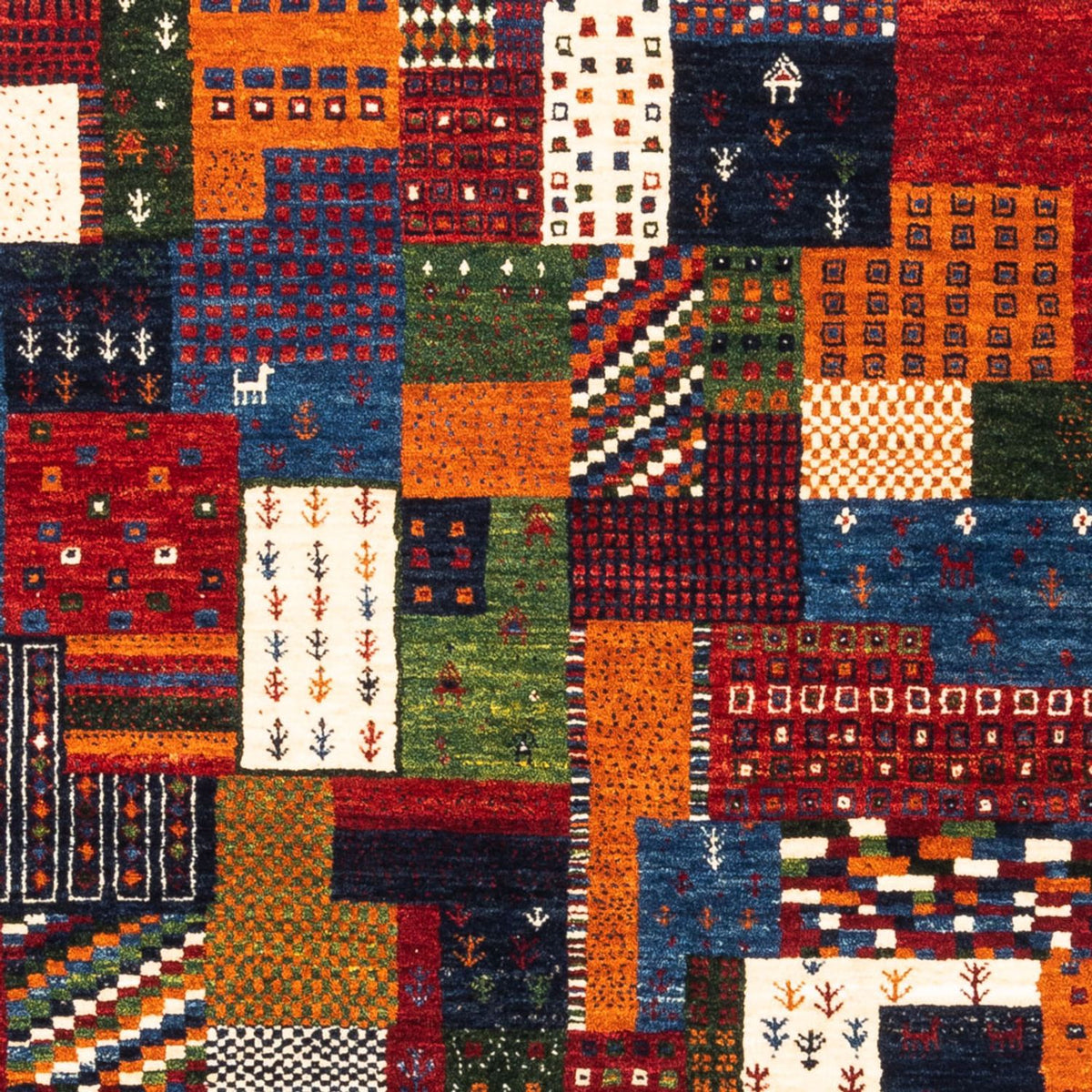 Gabbeh-matta - Loribaft Persian - Kungliga kvadrat  - 129 x 120 cm - flerfärgad