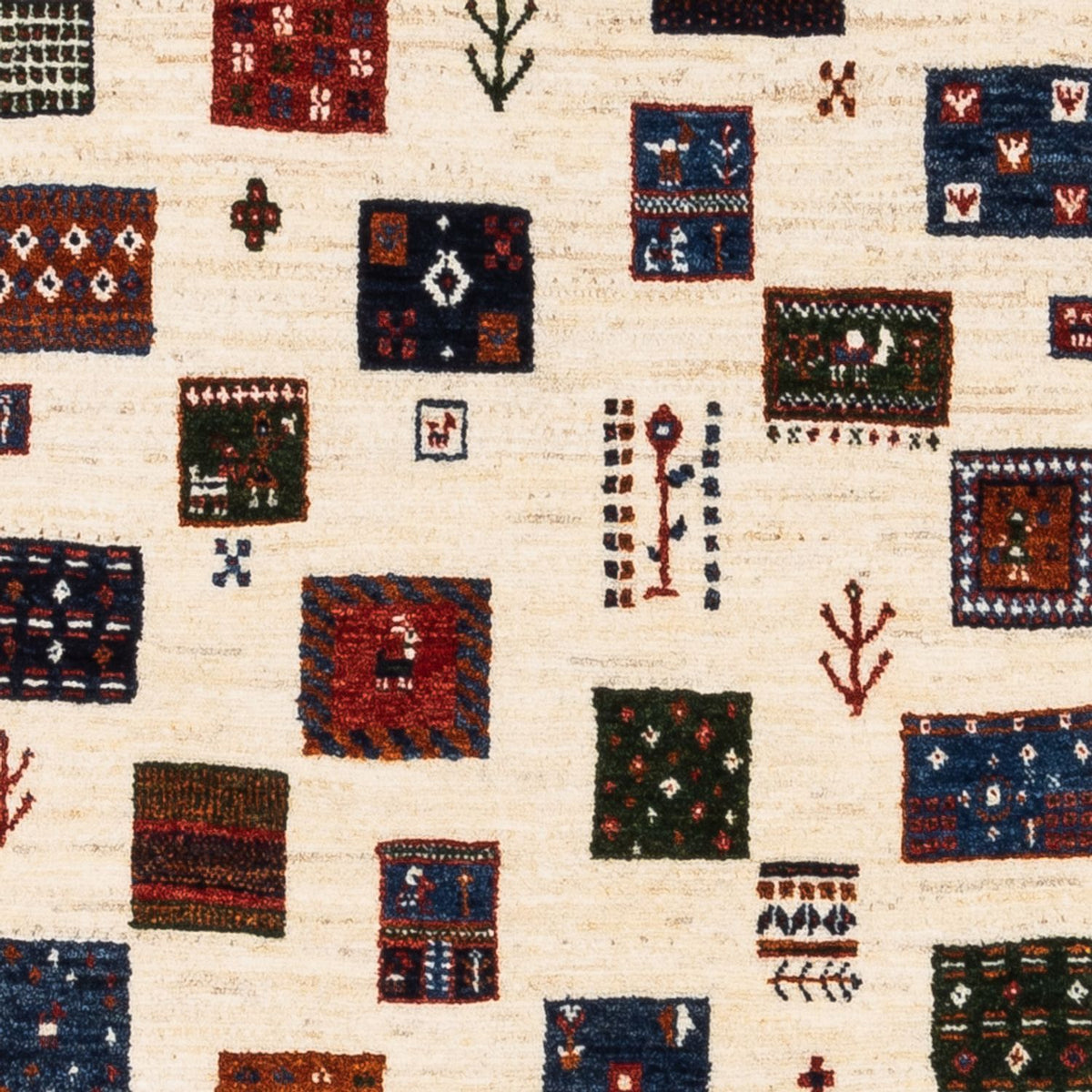 Gabbeh-matta - Loribaft Persian - Kungliga - 130 x 82 cm - grädde