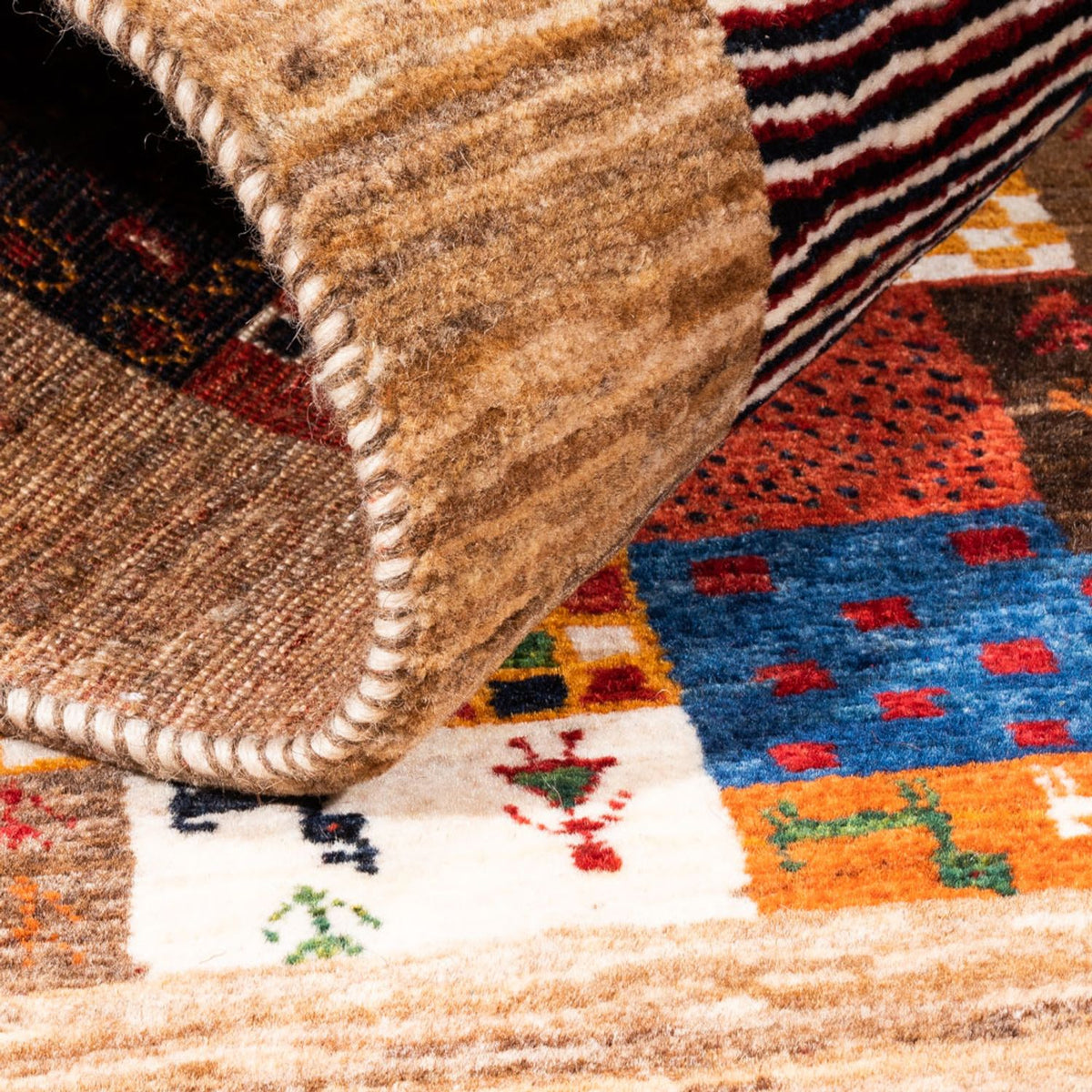 Gabbeh-matta - Loribaft Persian - Kungliga - 145 x 89 cm - flerfärgad