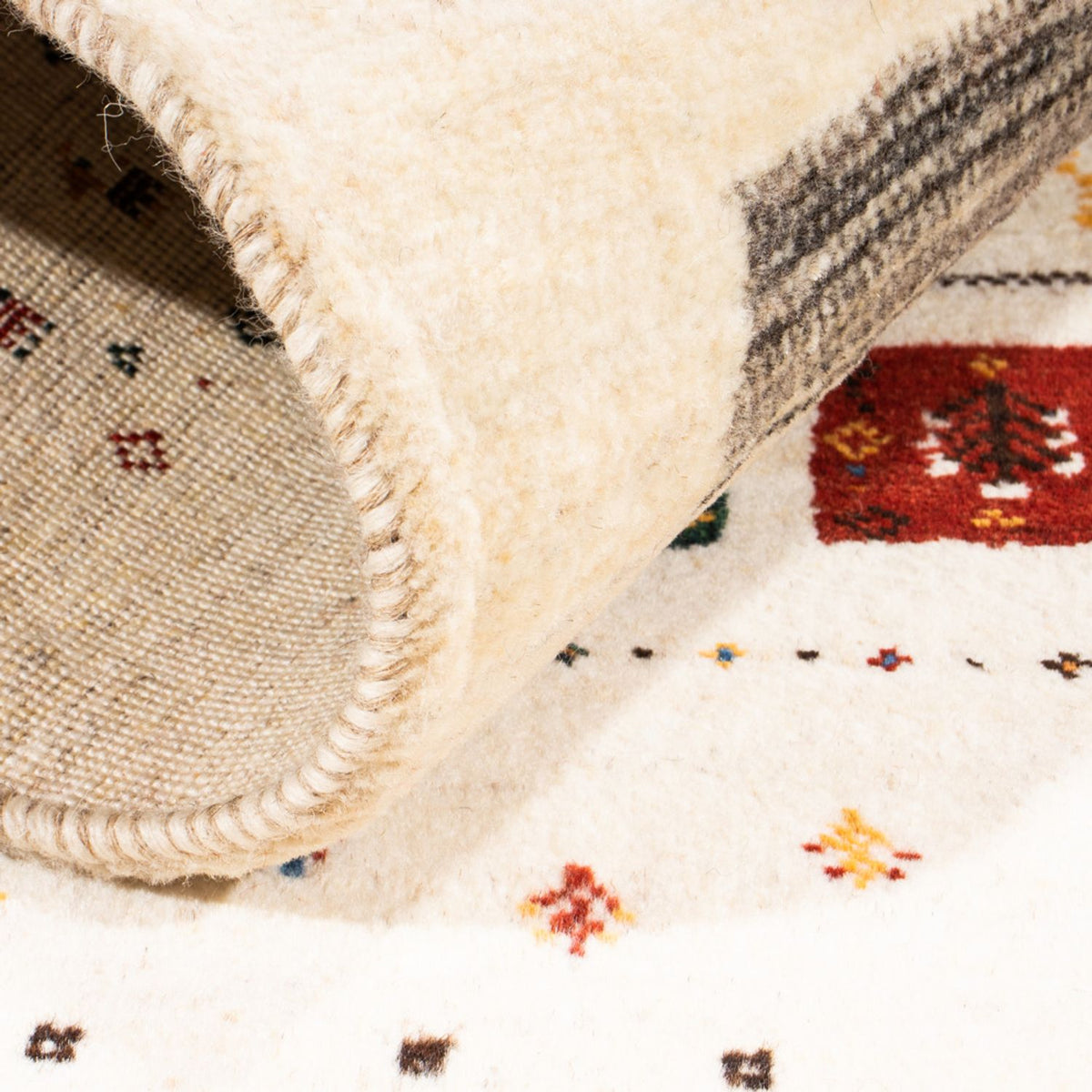 Gabbeh-matta - Loribaft Persian - Kungliga - 122 x 78 cm - grädde