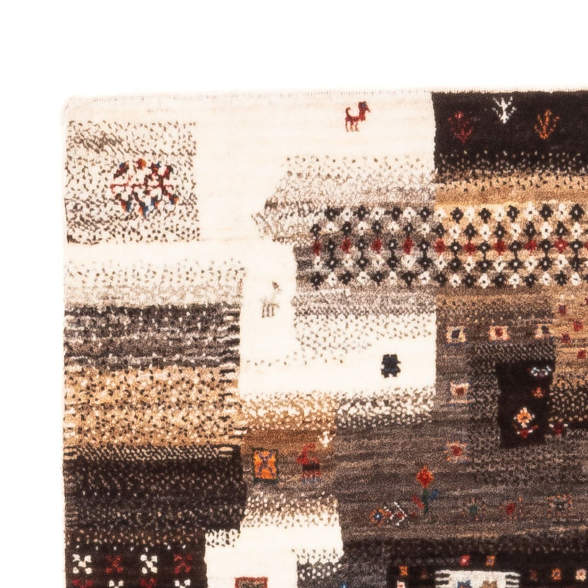 Gabbeh-matta - Loribaft Persian - Kungliga - 126 x 85 cm - grått