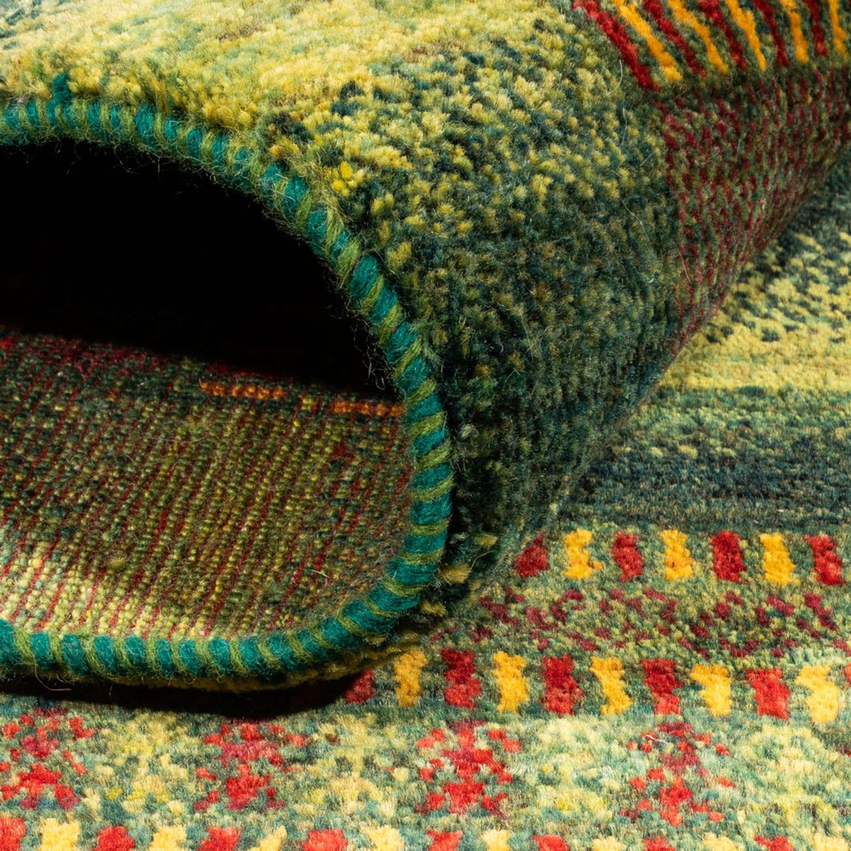 Gabbeh-matta - Loribaft Persian - Kungliga - 192 x 165 cm - grön