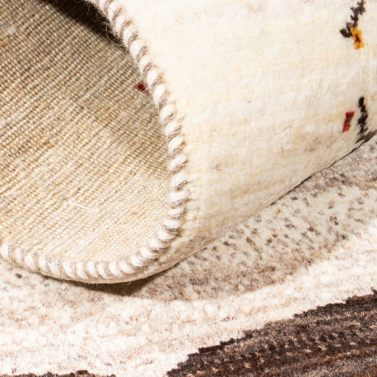 Gabbeh-matta - Loribaft Persian - Kungliga - 132 x 84 cm - grädde