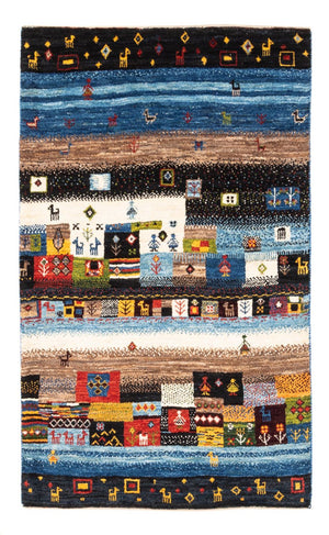 Gabbeh-matta - Loribaft Persian - Kungliga - 132 x 85 cm - flerfärgad