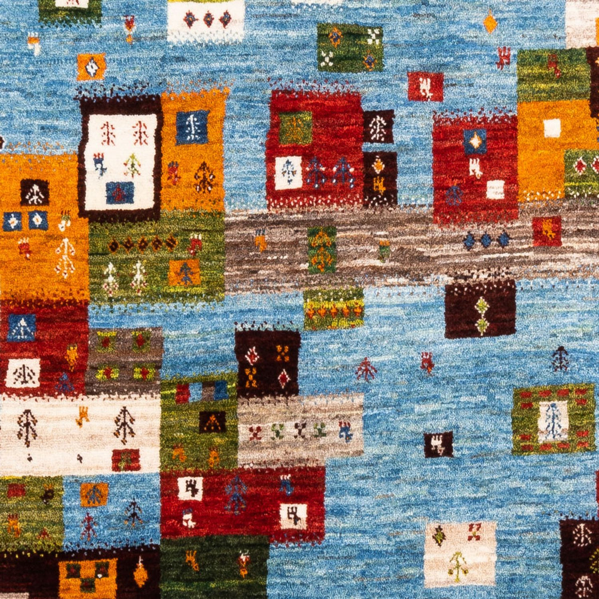 Gabbeh-matta - Loribaft Persian - Kungliga - 192 x 159 cm - blå