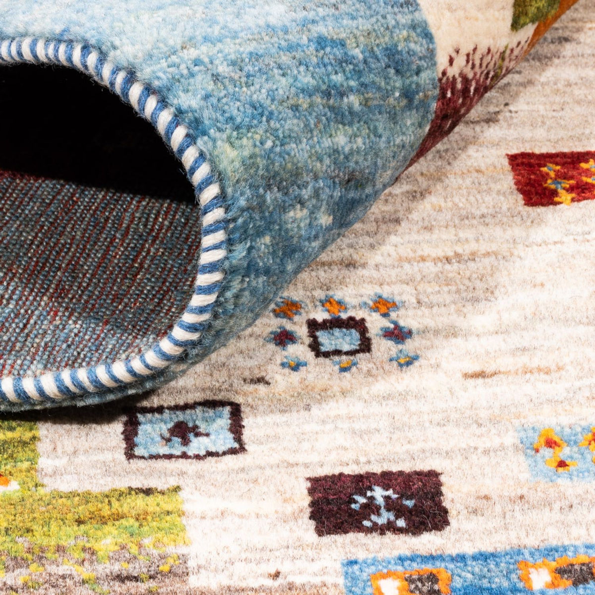 Gabbeh-matta - Loribaft Persian - Kungliga - 201 x 150 cm - blå