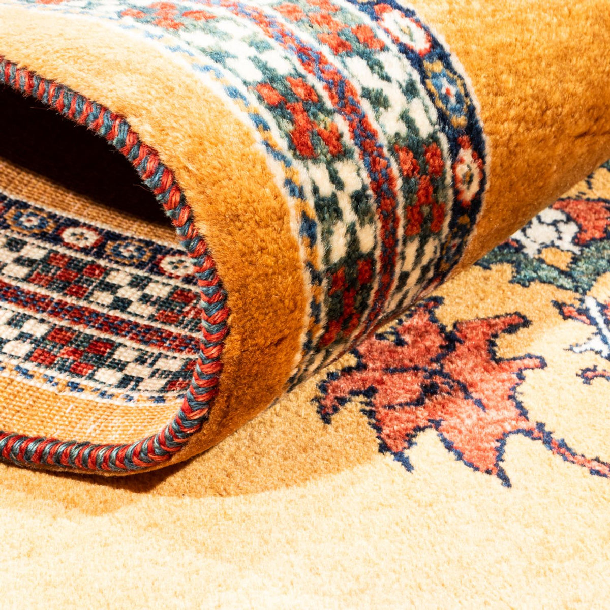 Gabbeh-matta - persisk - 148 x 105 cm - guld