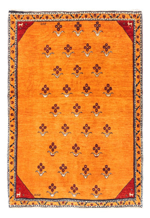 Gabbeh-matta - persisk - 170 x 128 cm - guld