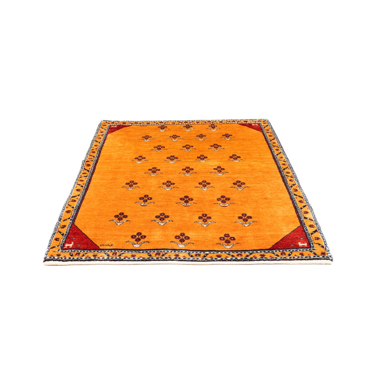 Gabbeh-matta - persisk - 170 x 128 cm - guld