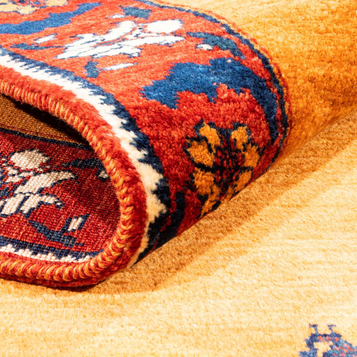 Gabbeh-matta - persisk - 162 x 107 cm - guld