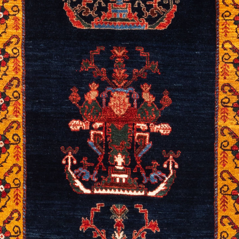 Runner Gabbeh-matta - persisk - 253 x 84 cm - mörkblå